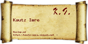 Kautz Imre névjegykártya